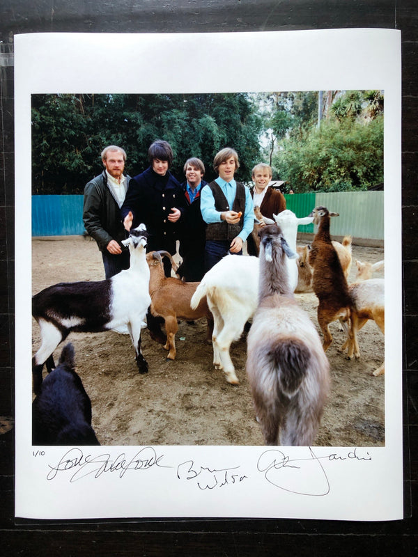 CO-SIGNED LIMITED EDITION PRINT The Beach Boys Petting Goats At The San Diego Zoo